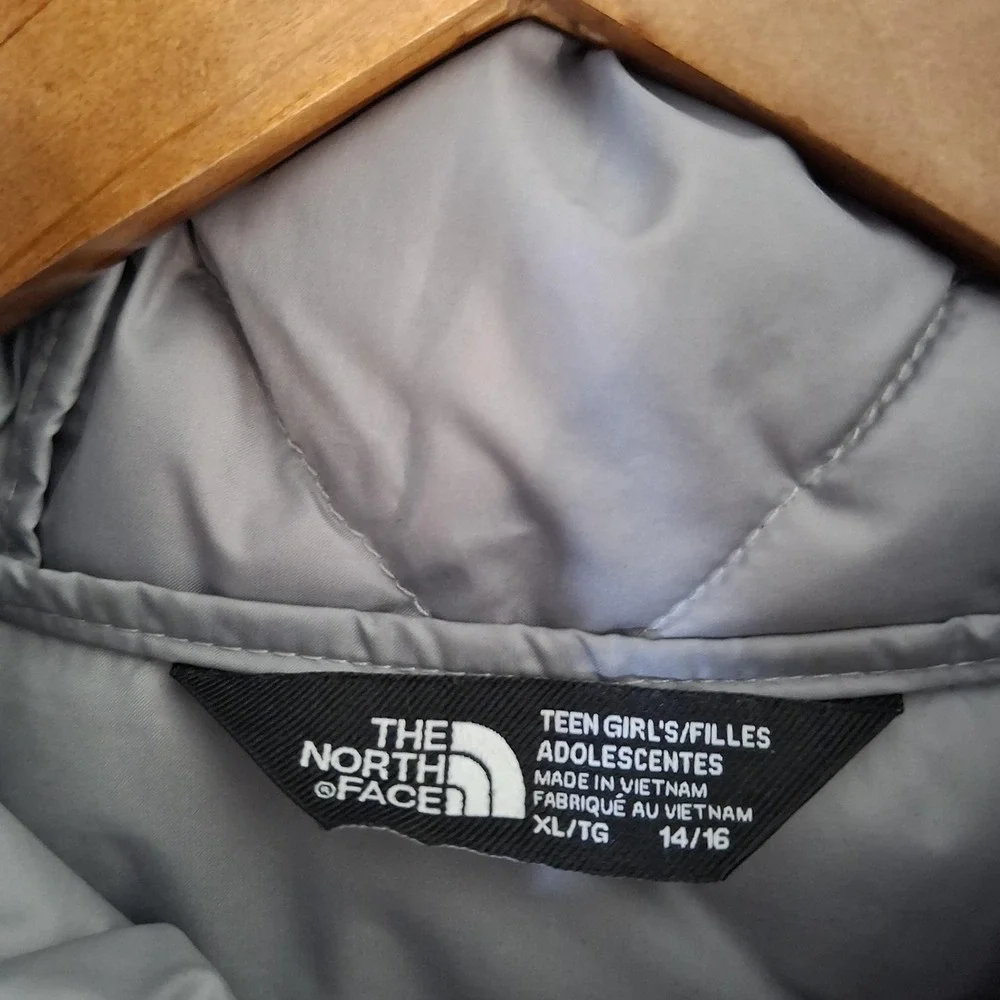 The North Face Parka Girls XL 14/16 Gray ThermoBall Eco Quilted Hooded Long Coat